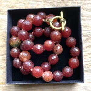 edelsteen kralen ketting agaat rood