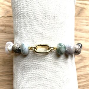 Armband natuur tinten 21 cm agaat kralen