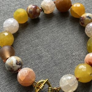 Armband met agaat kralen 21 cm