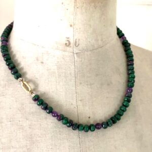 kralen ketting met zoïsiet edelstenen 55 cm